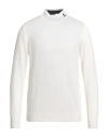 Armani Exchange Man Turtleneck Ivory Size Xs Acrylic, Virgin Wool, Elastane In White
