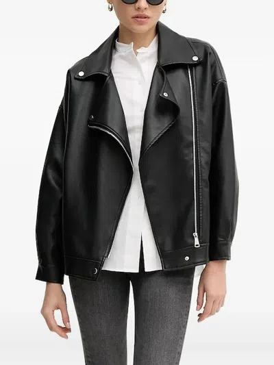 Armani Exchange Mandarin-collar Shirt In Black