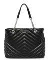 Armani Exchange Quilted Shopper Bag With Chain Handles In Black