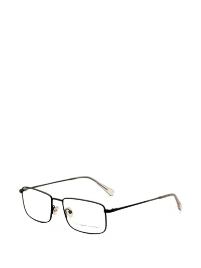 Armani Exchange Matte Rectangle-frame Glasses In Black