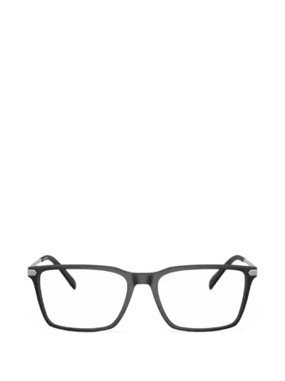 Armani Exchange Matte-finish Rectangle-frame Glasses In Schwarz