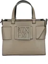 Armani Exchange Medium Logo-plaque Tote Bag In Gray