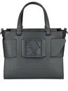 Armani Exchange Medium Logo-plaque Tote Bag In Gray