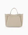 Armani Exchange Medium Shaped Shopper Bag With Double Handles In Beige