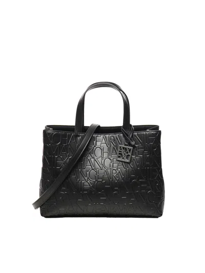 Armani Exchange Medium Tote Bag With All-over Logo