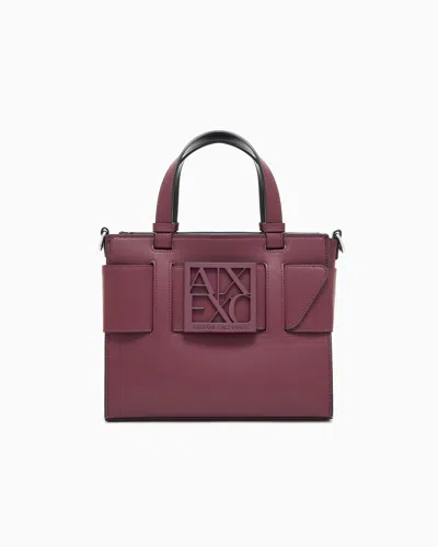 Armani Exchange Medium Tote Bag With Double Handles And Shoulder Strap