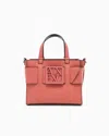 Armani Exchange Medium Tote Bag With Double Handles And Shoulder Strap In Pink
