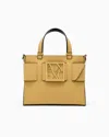 Armani Exchange Medium Tote Bag With Double Handles And Shoulder Strap In Yellow