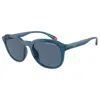 Armani Exchange Men's 54mm Shiny Transparent Blue Sunglasses In Multi