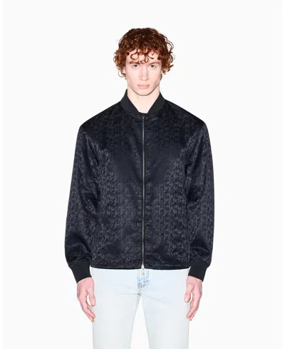 Armani Exchange Men's All Over Print Jacquard Bomber Jacket In Black