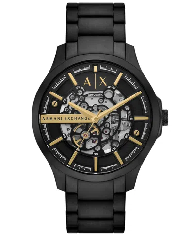 Armani Exchange Men's Automatic Three-hand Black Stainless-steel Watch, 46mm