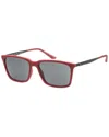 Armani Exchange Matte Square-frame Sunglasses In Red