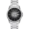 Armani Exchange Three-hand Stainless Steel Watch With Day And Date In Metallic