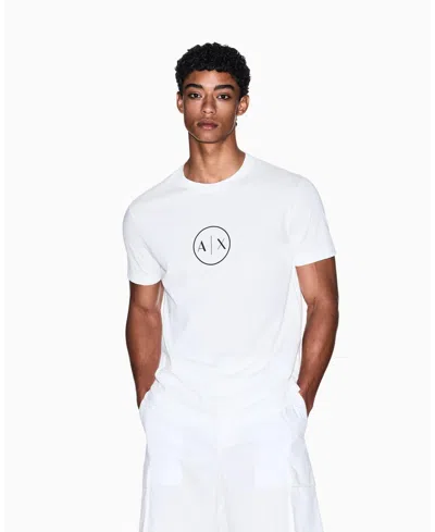 Armani Exchange Circle Chest Logo T-shirt In White