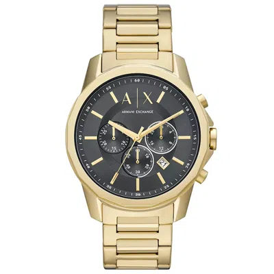 Armani Exchange Men's Classic Black Dial Watch In Gold