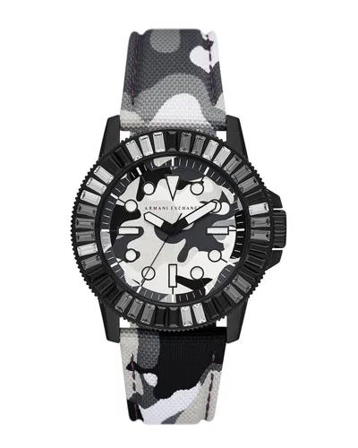 Armani Exchange Camouflage-print 42mm Watch In Black