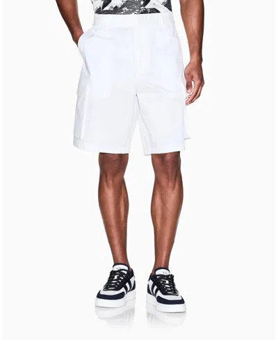Armani Exchange Men's Cotton Twill Cargo Shorts In White