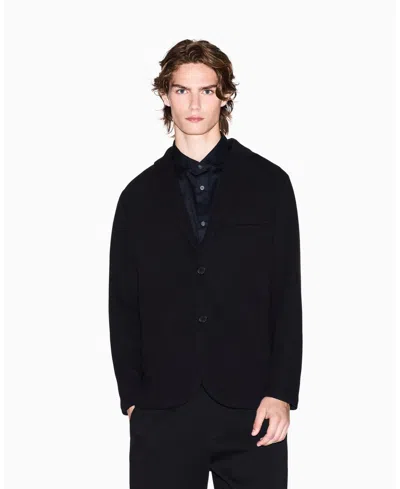 Armani Exchange Men's Cozy Lab Pique Blazer In Black