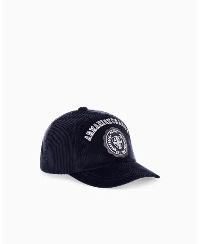 Armani Exchange Men's Crossover Badge Cap In Deep Navy