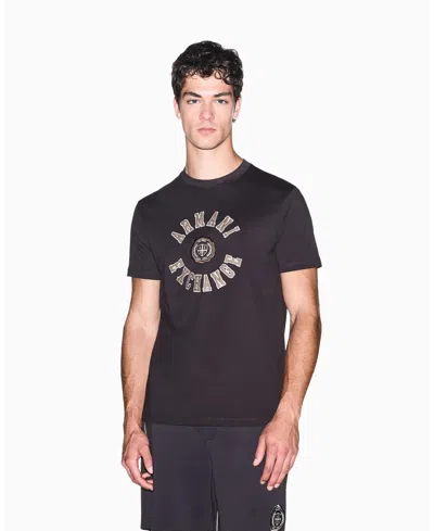 Armani Exchange Logo-patch T-shirt In Brown