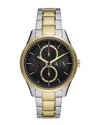 Armani Exchange Multifunction Watch In Two-tone Steel