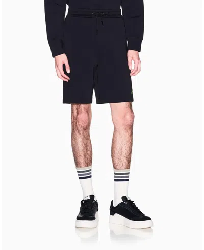 Armani Exchange Men's Elevated Logo Fleece Shorts In Black