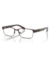 Armani Exchange 54mm Rectangle Optical Glasses In Brown