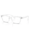 Armani Exchange 55mm Rectangle Optical Glasses In Silver