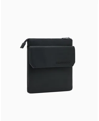 Armani Exchange Men's Faux-leather Crossbody Bag In Black