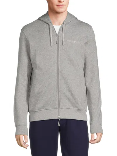 Armani Exchange Stretch Fabric Zip-up Sweatshirt In Grey