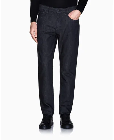 Armani Exchange Men's J14 Slim Gold Splatter Jeans In Black
