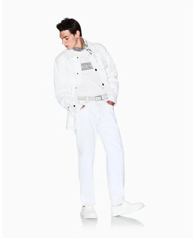 Armani Exchange Men's J28 Loose Tapered Denim Jeans In White
