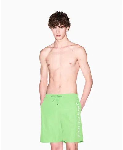 Armani Exchange Men's Logo Swim Trunk In Green