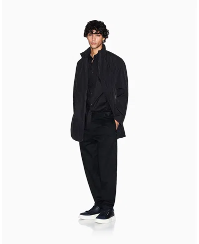 Armani Exchange Men's Long Poly Bonded Sport Jacket In Black