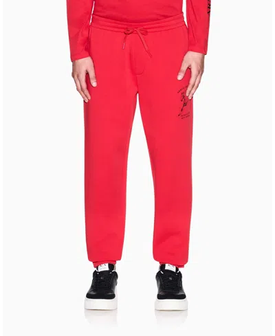 Armani Exchange Men's Lunar New Year Graphic Jogger Pants In Red