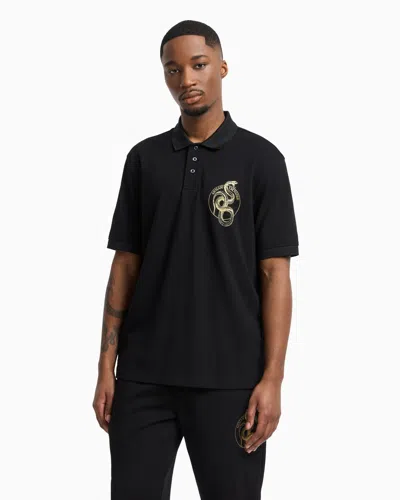 Armani Exchange Men's Lunar New Year Polo In Black