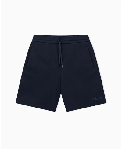 Armani Exchange Men's Milan Ny Fleece Shorts In Blue