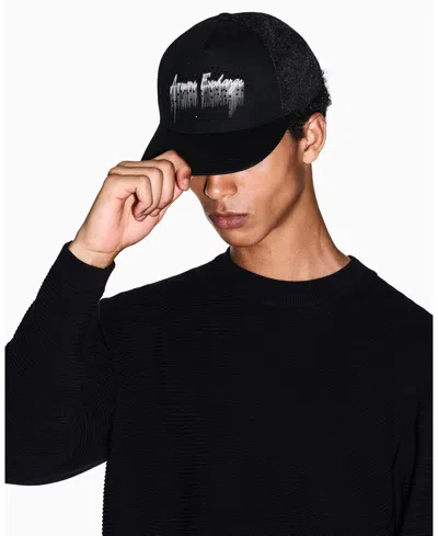 Armani Exchange Men's Night Lab Graphic Cap In Black