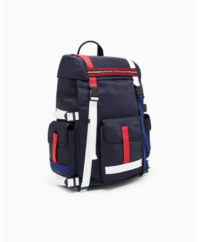 Armani Exchange Men's Nylon Utility Backpack In Blue