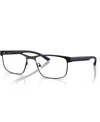 Armani Exchange 56mm Rectangle Optical Glasses In Black