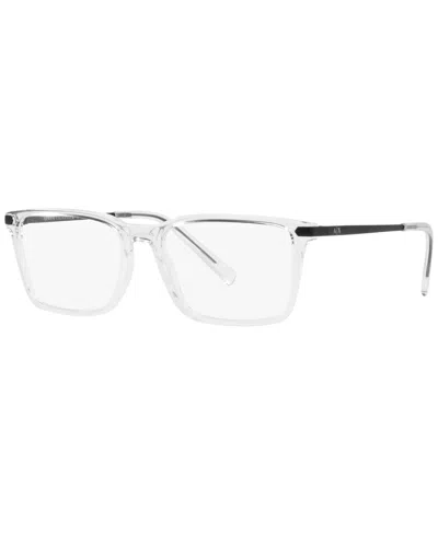 Armani Exchange Men's Rectangle Eyeglasses, Ax3077 In White
