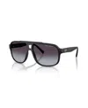 Armani Exchange Men's Rectangle Sunglasses, Ax4104s In Black