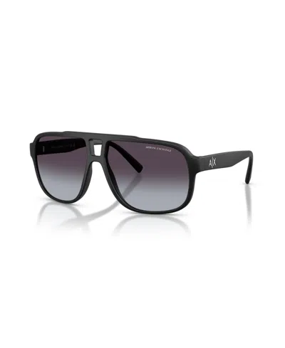 Armani Exchange Men's Rectangle Sunglasses, Ax4104s In Black