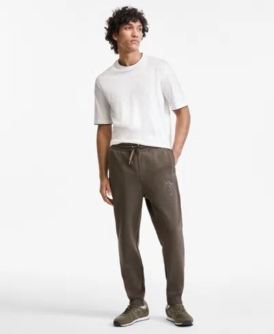 Armani Exchange Men's Regular-fit Eagle Logo Embroidered Joggers In Brown