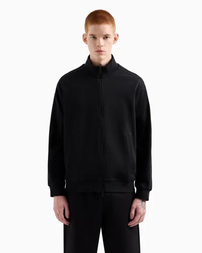 Armani Exchange Men's Regular-fit Logo Tape Full-zip Track Jacket In Black
