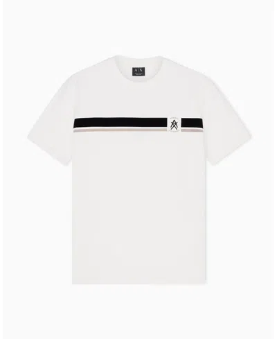 Armani Exchange Short Sleeve Flocked Ax Jersey T-shirts Regular In White