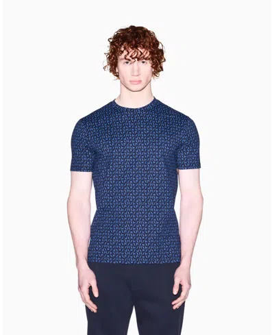 ARMANI EXCHANGE MEN'S SHORT SLEEVE JERSEY ALLOVER LOGO PRINT T-SHIRT