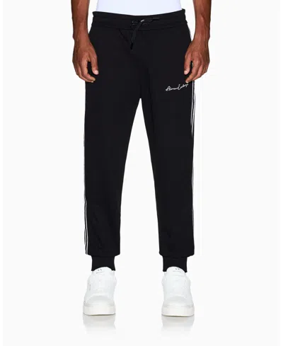 Armani Exchange Men's Signature Logo Fleece Jogger Pants In Black