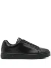 Armani Exchange Leather Sneakers In Black