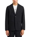 Armani Exchange Men's Solid Notch Lapel Stretch Blazer In Black